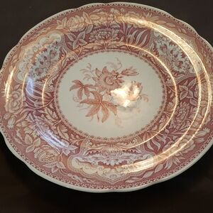 Elegant Floral Red and White Dinner Plate